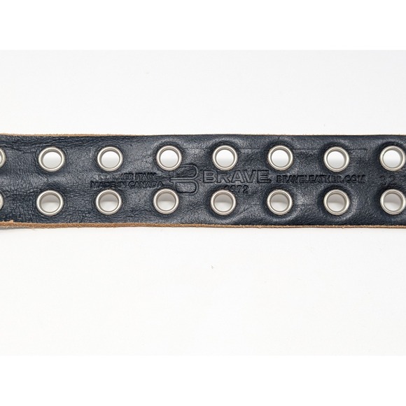 BRAVE Baca II Leather Camo Double Grommet Belt Sz 32 Edgy Y2K Streetwear Unisex main image 5